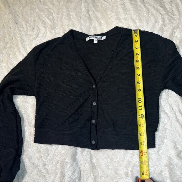 Walter Baker Size XS Black Melinda V-Neck Button Down Top Neutral Monochrome - Picture 7 of 12